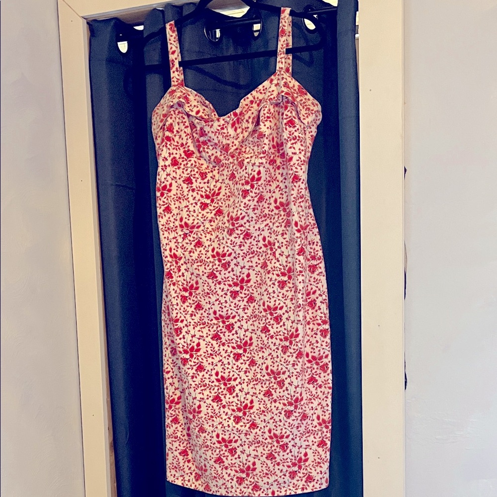 Pinup Couture Red Floral Midi Dress